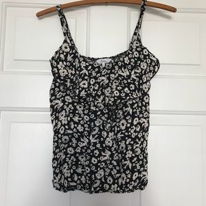 Floral tank top with feminine ruffle!